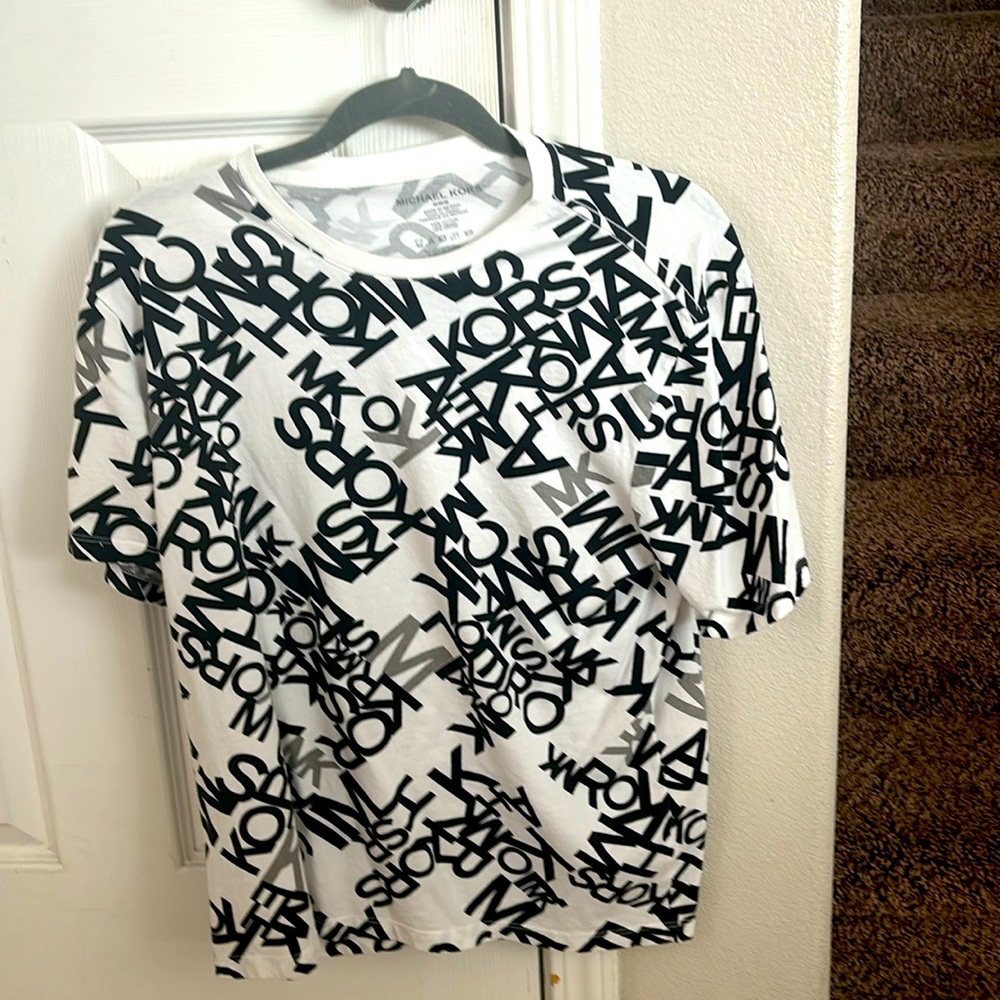 Youth medium black grey and white Michael Kors t shirt.